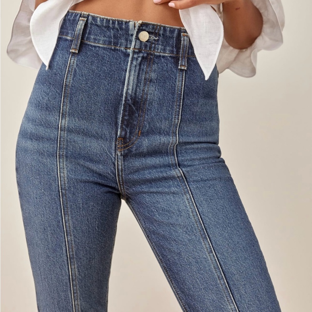 Reformation Amie Seamed High Rise Skinny Jeans (Size 26, Wash: Anguilla)